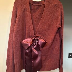 Vineyard Vines Burgundy Sweater Bow back sweater